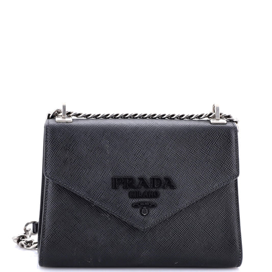Prada Monochrome Shoulder Bag Saffiano Leather Medium