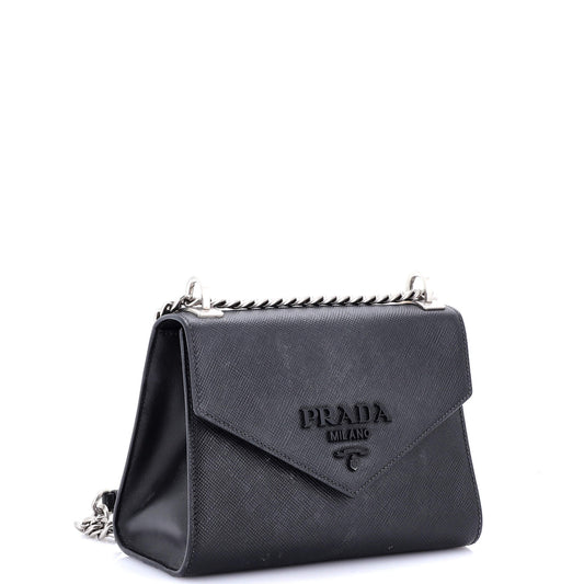 Prada Monochrome Shoulder Bag Saffiano Leather Medium