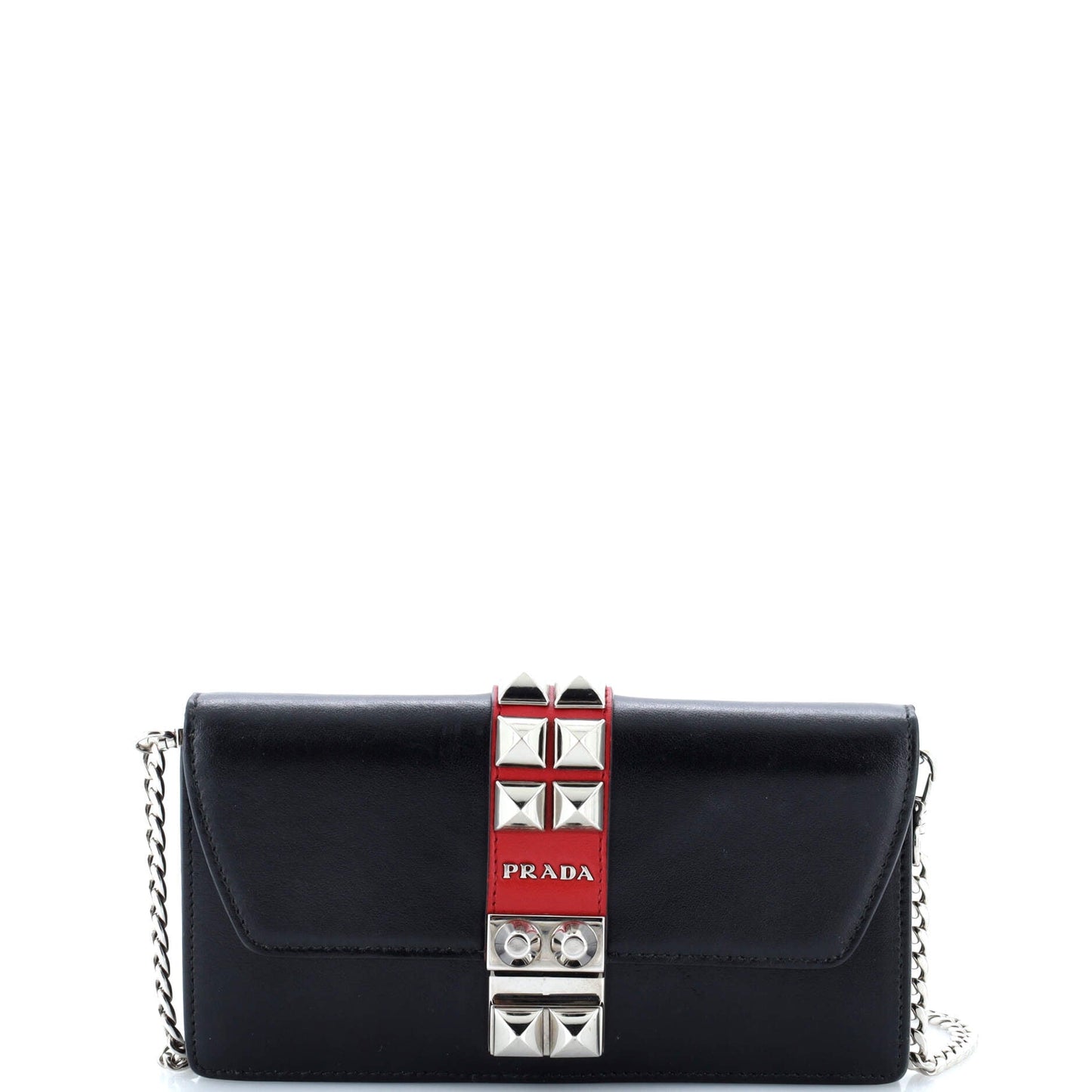 Prada Elektra Wallet on Chain Studded Leather