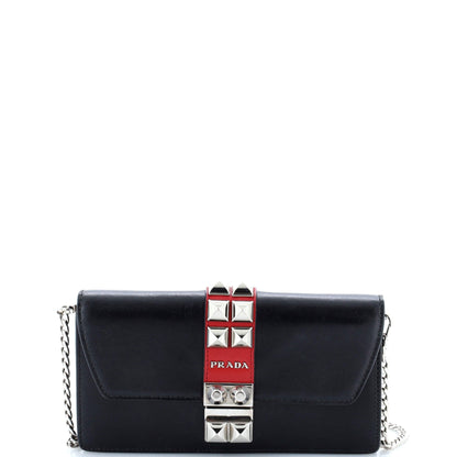 Prada Elektra Wallet on Chain Studded Leather