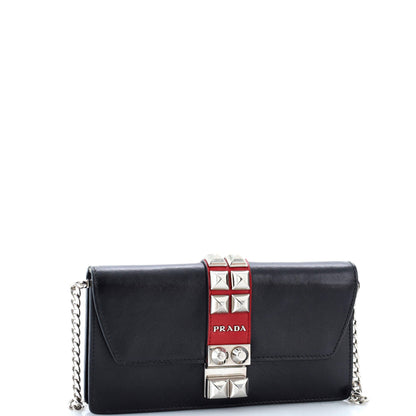 Prada Elektra Wallet on Chain Studded Leather