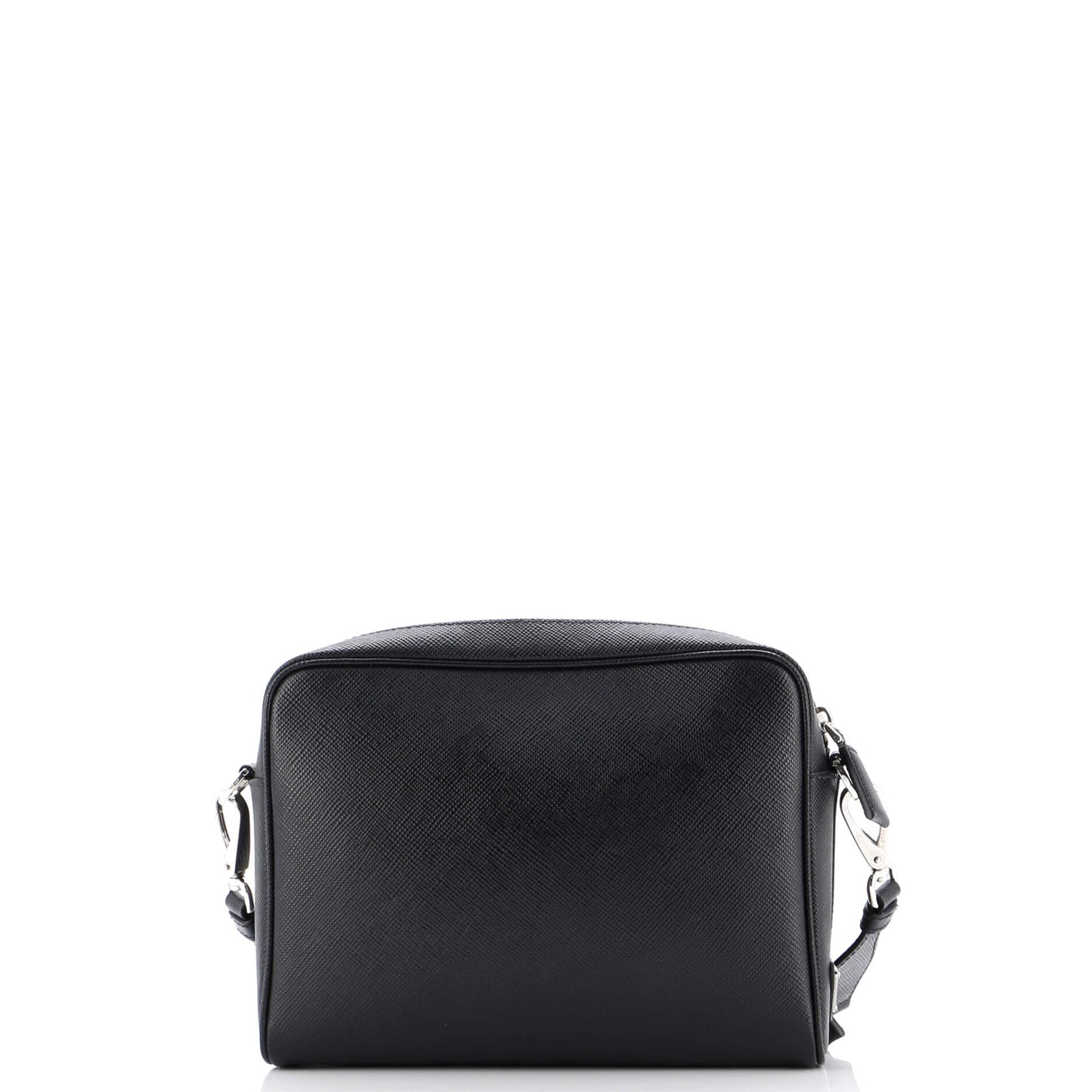 Prada Triangle Logo Messenger Bag Embossed Saffiano Leather Small