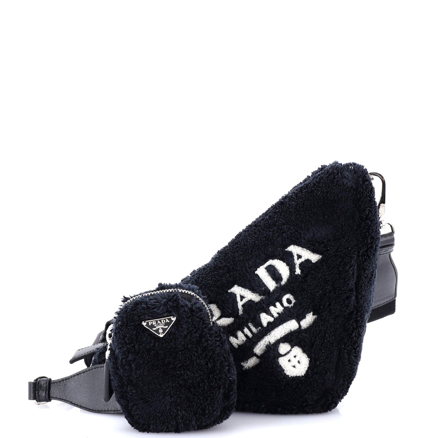 プラダ トライアングルロゴ ジップ クロスボディバッグ テリークロス スモール