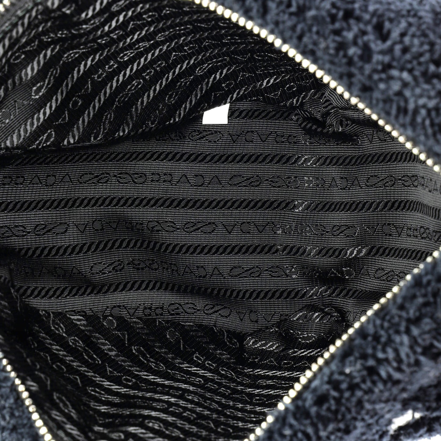 プラダ トライアングルロゴ ジップ クロスボディバッグ テリークロス スモール