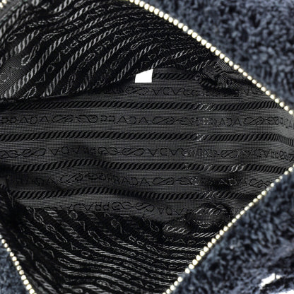 プラダ トライアングルロゴ ジップ クロスボディバッグ テリークロス スモール