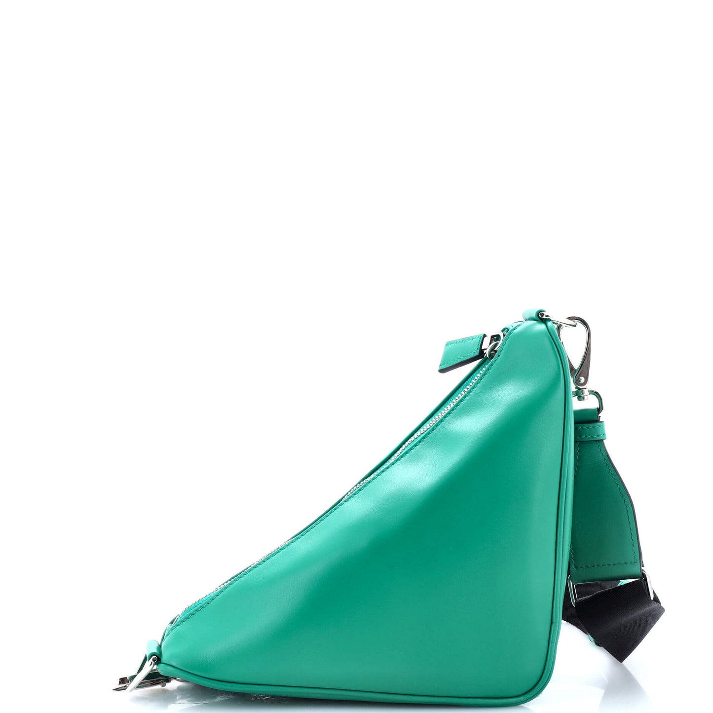 プラダ トライアングルロゴ ジップ クロスボディバッグ ソフトレザー スモール