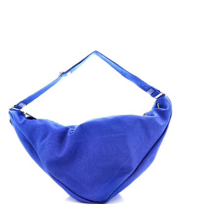 プラダ トライアングルロゴ ジップ クロスボディバッグ エンボス加工 キャンバス ラージ