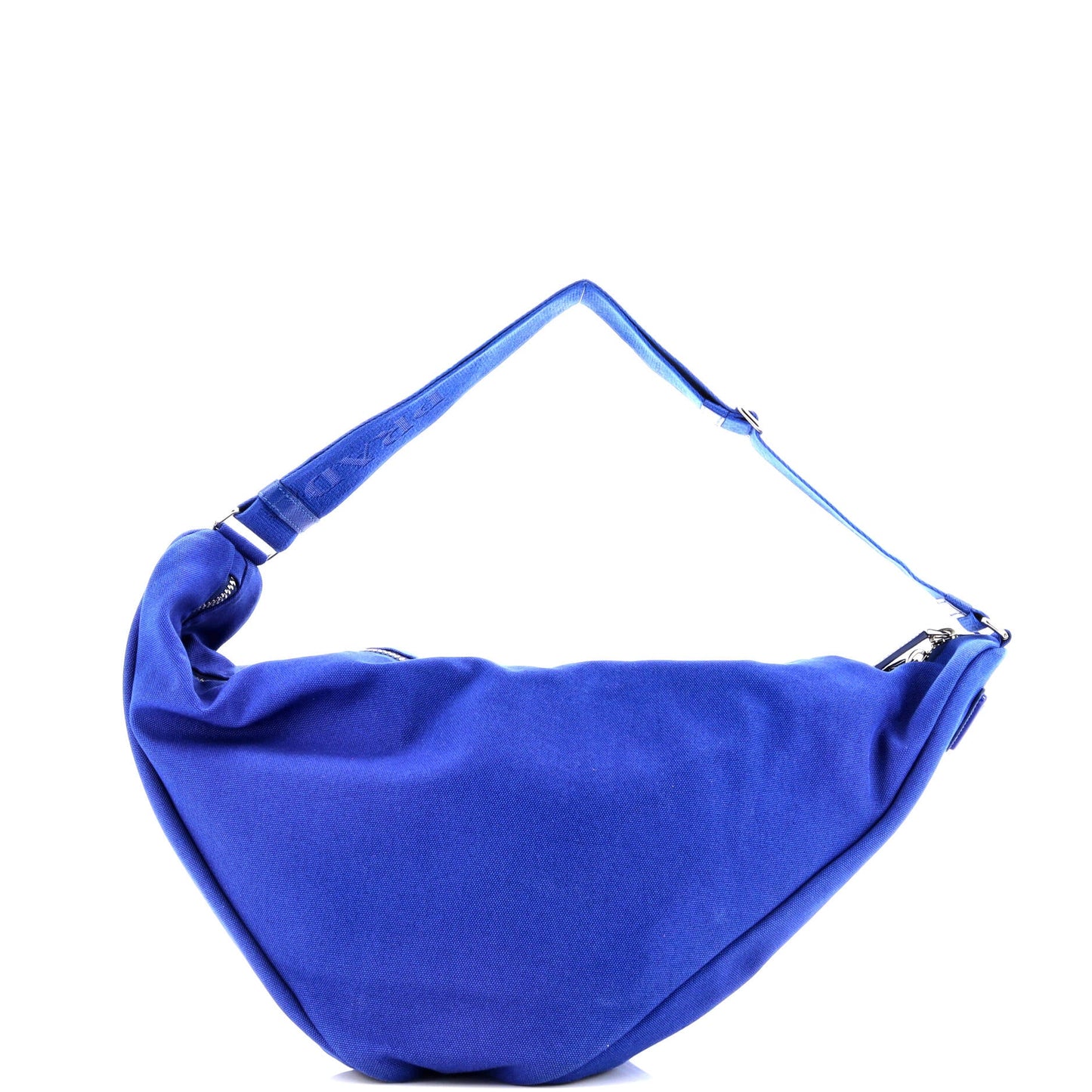 プラダ トライアングルロゴ ジップ クロスボディバッグ エンボス加工 キャンバス ラージ