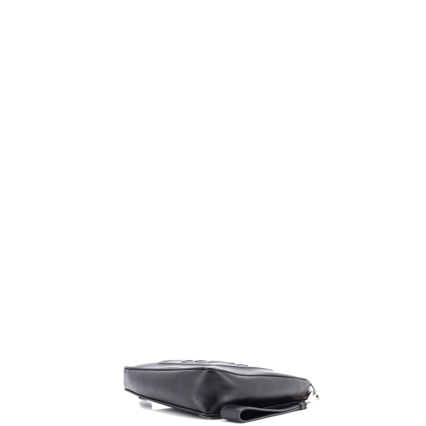 プラダ トライアングル ロゴ リストレット ポーチ エンボス レザー