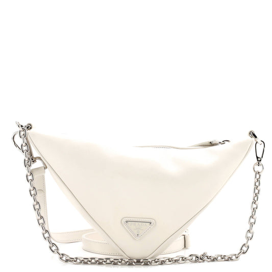 プラダ トライアングルロゴ ジップショルダーバッグ エンボスレザー ミニ