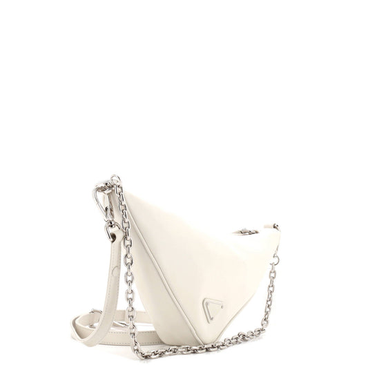 プラダ トライアングルロゴ ジップショルダーバッグ エンボスレザー ミニ