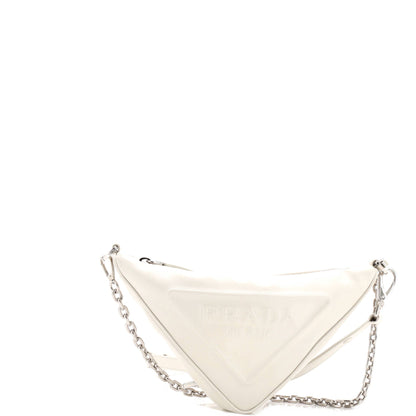 プラダ トライアングルロゴ ジップショルダーバッグ エンボスレザー ミニ