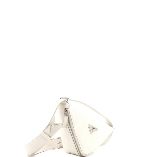 プラダ トライアングルロゴ ジップアラウンド ショルダーバッグ サフィアーノレザー