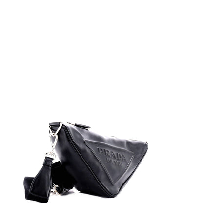 プラダ トライアングルロゴ ジップ クロスボディバッグ エンボスレザー ミニ