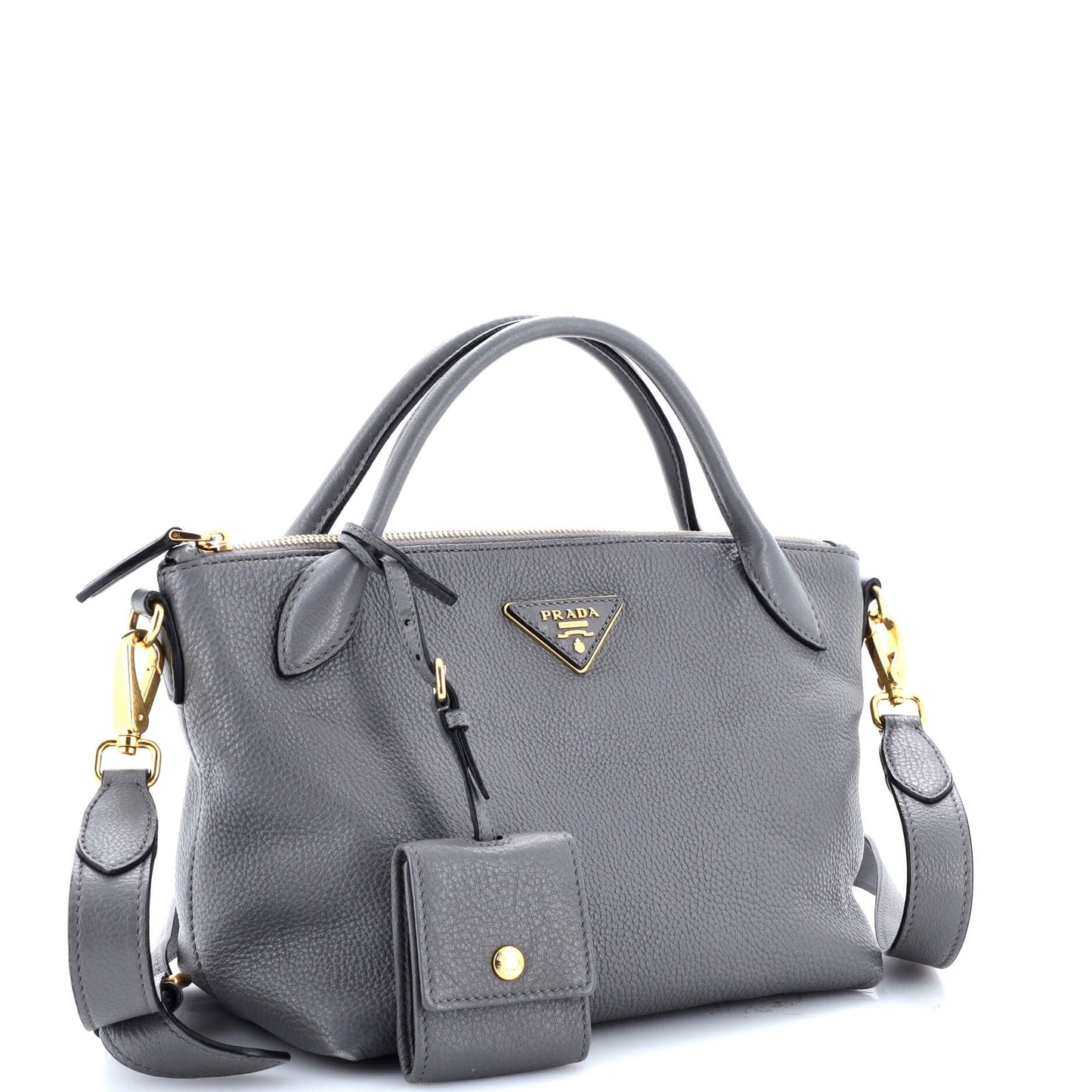 プラダ デュアル ストラップ ジップ トート ヴィッテロ ダイノ スモール