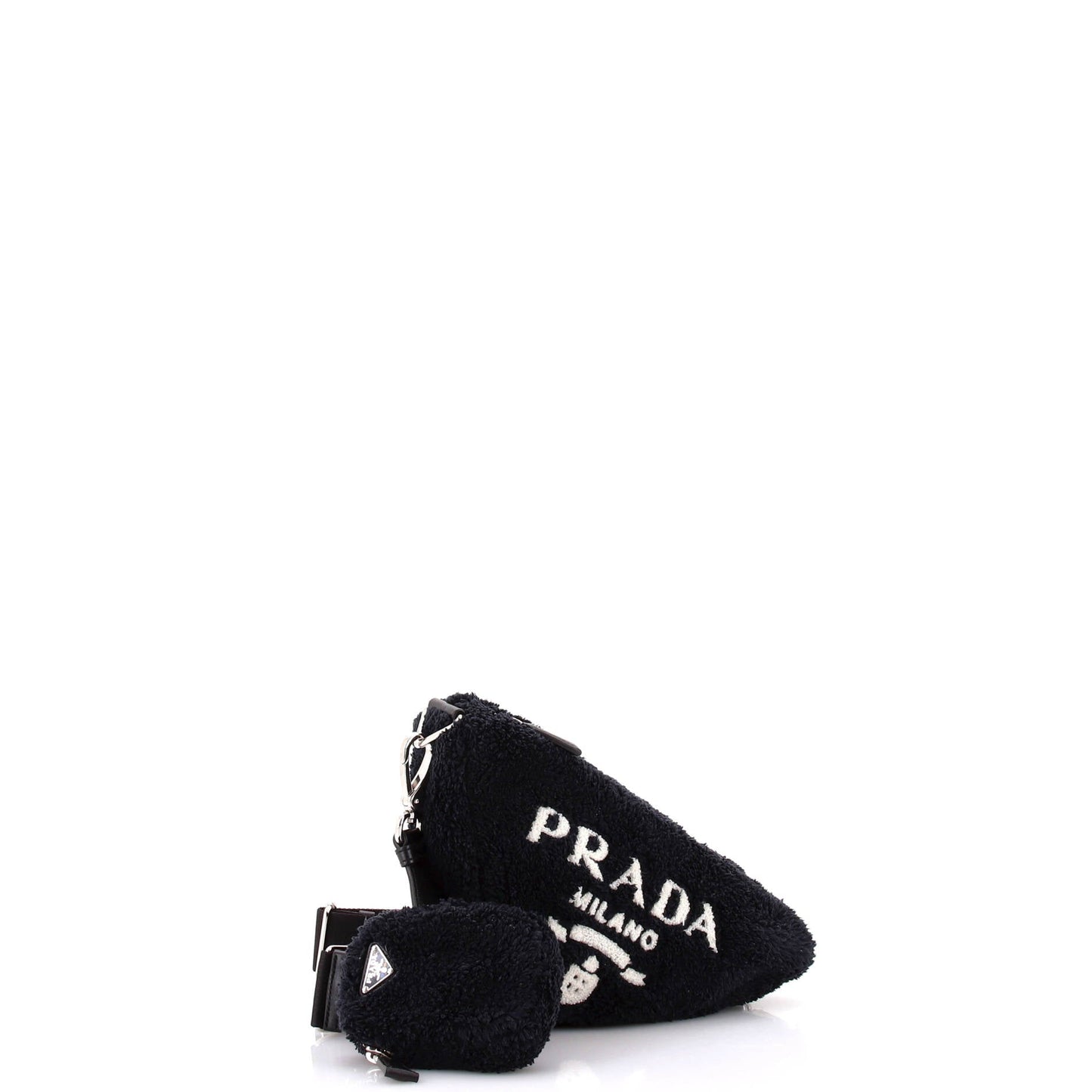 プラダ トライアングルロゴ ジップ クロスボディバッグ テリークロス スモール