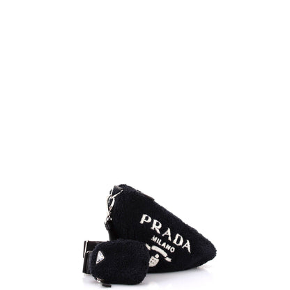 プラダ トライアングルロゴ ジップ クロスボディバッグ テリークロス スモール