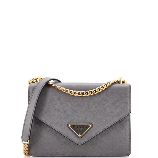 プラダ エンベロープ フラップ チェーン ショルダーバッグ サフィアーノレザー スモール