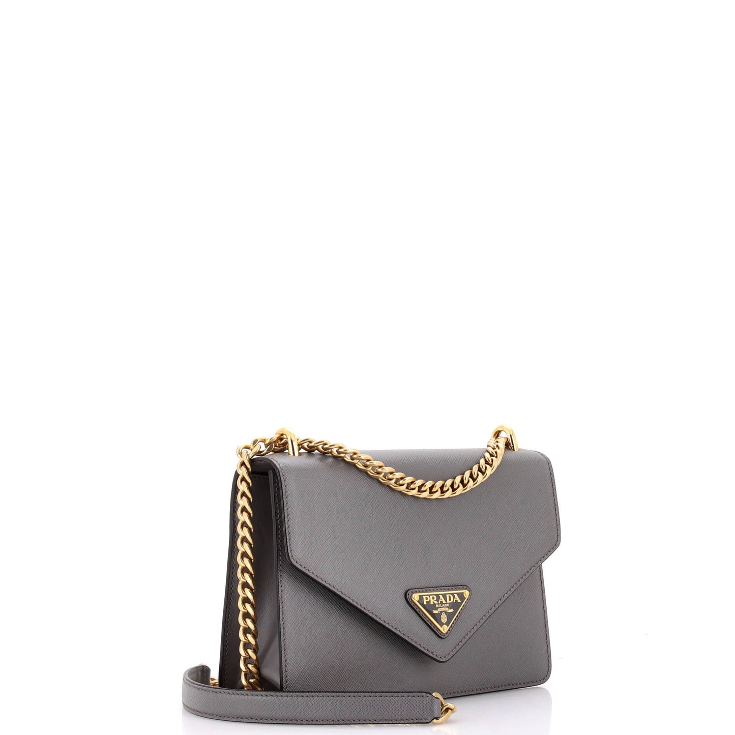 プラダ エンベロープ フラップ チェーン ショルダーバッグ サフィアーノレザー スモール