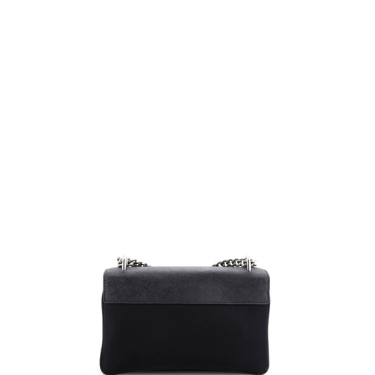 Prada Chain Flap Crossbody Bag Tessuto and サフィアーノ Leather Medium