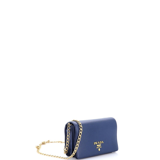 Prada Chain Wallet Crossbody サフィアーノ Leather