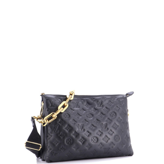 ルイ・ヴィトン クッションバッグ モノグラム エンボス加工 ラムスキン MM