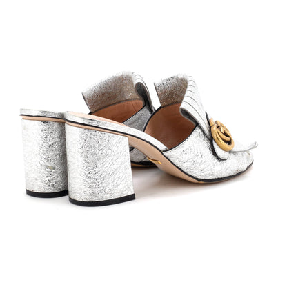 グッチ レディース GGマーモント フリンジヒール サンダル レザー