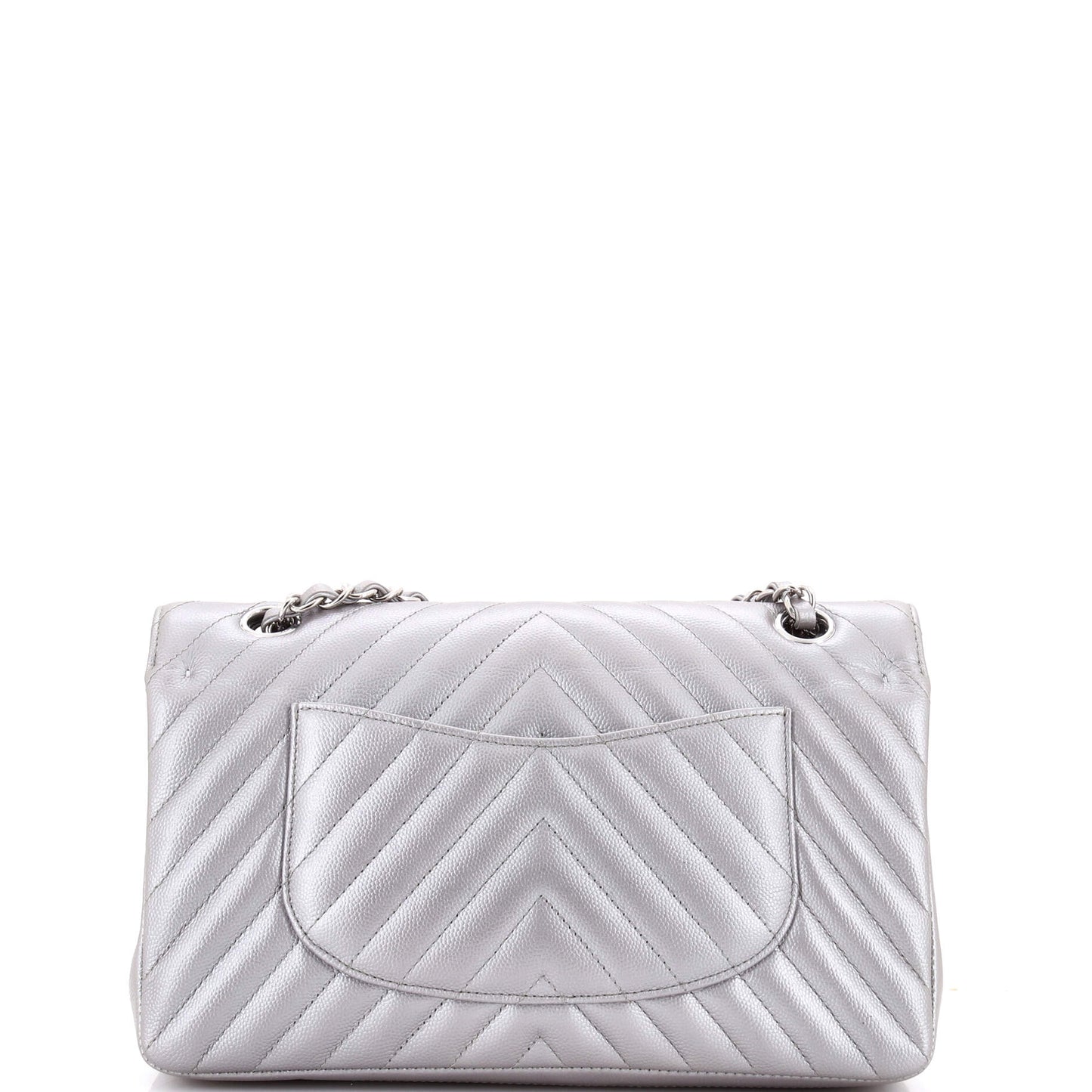 シャネル クラシック ダブルフラップバッグ シェブロン キャビア ミディアム