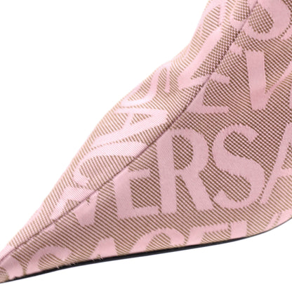 ヴェルサーチレディースロゴ ニーハイブーツ プリントキャンバス