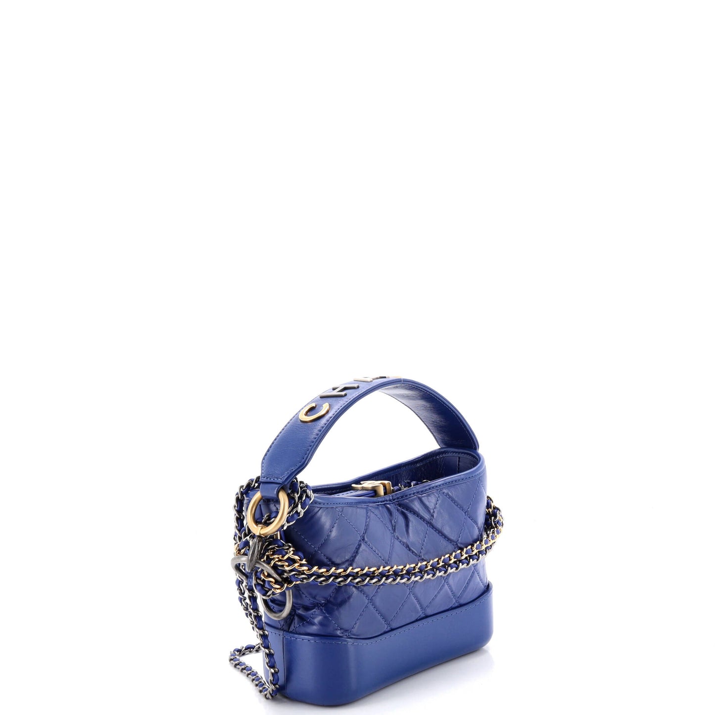 シャネル ガブリエル ホーボー ロゴ ハンドル キルティング エイジドカーフスキン スモール