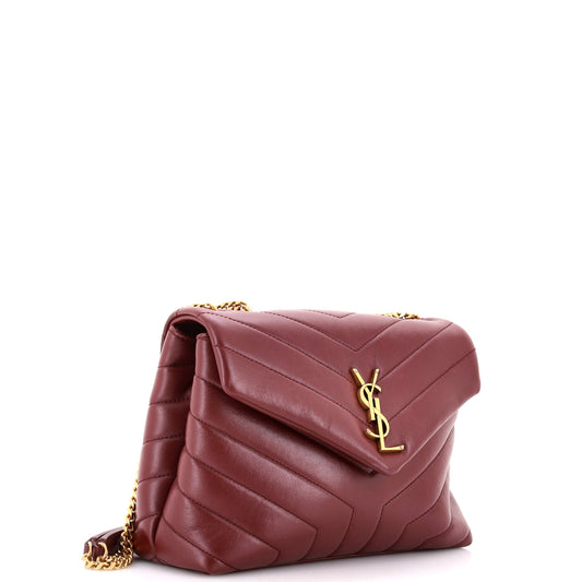 サンローラン ルル ショルダーバッグ マトラッセ シェブロン レザー スモール