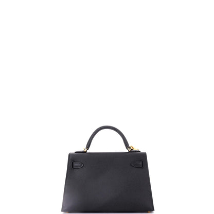 エルメス ケリーミニII バッグ ブラック エプソン ゴールド金具 20