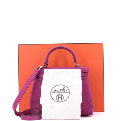 エルメス ケリー ハンドバッグ ピンク トゴ パラジウム金具 25