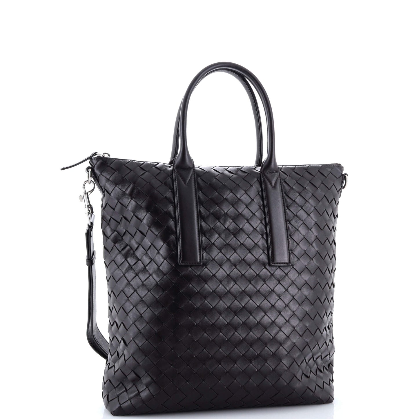 ボッテガ・ヴェネタ コンバーチブル ジップ トートバッグ イントレチャート レザー ノース サウス