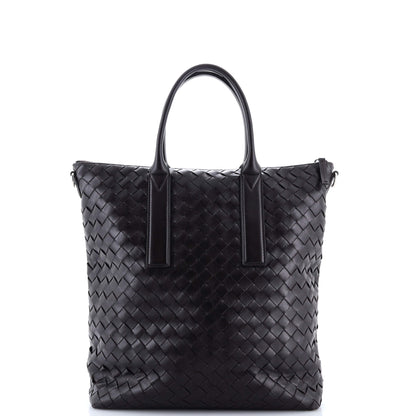 ボッテガ・ヴェネタ コンバーチブル ジップ トートバッグ イントレチャート レザー ノース サウス