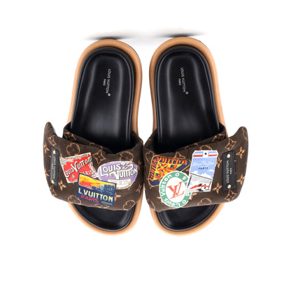 ルイ・ヴィトン レディース プールピロー コンフォートミュールサンダル 限定版 ワールドツアー モノグラム ナイロン
