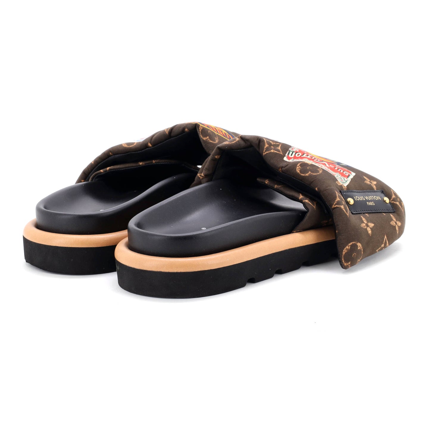 ルイ・ヴィトン レディース プールピロー コンフォートミュールサンダル 限定版 ワールドツアー モノグラム ナイロン