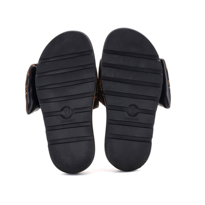 ルイ・ヴィトン レディース プールピロー コンフォートミュールサンダル 限定版 ワールドツアー モノグラム ナイロン