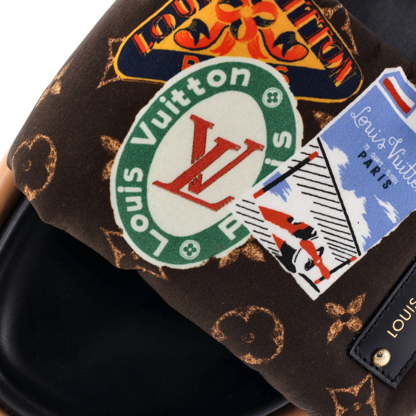 ルイ・ヴィトン レディース プールピロー コンフォートミュールサンダル 限定版 ワールドツアー モノグラム ナイロン