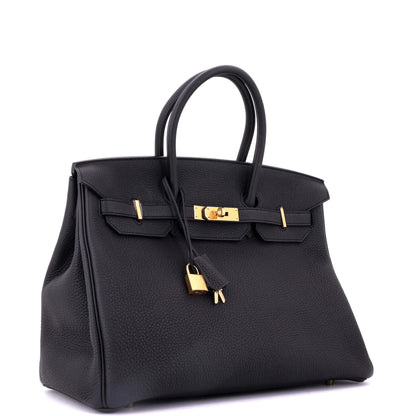 エルメス バーキン ハンドバッグ ブラック トゴ ゴールド金具 35