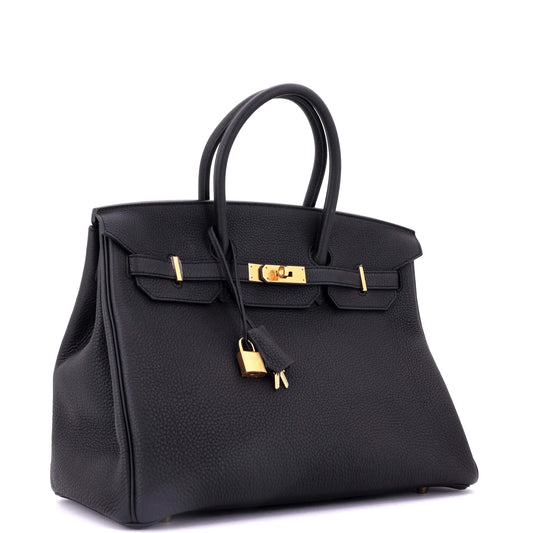 エルメス バーキン ハンドバッグ ブラック トゴ ゴールド金具 35
