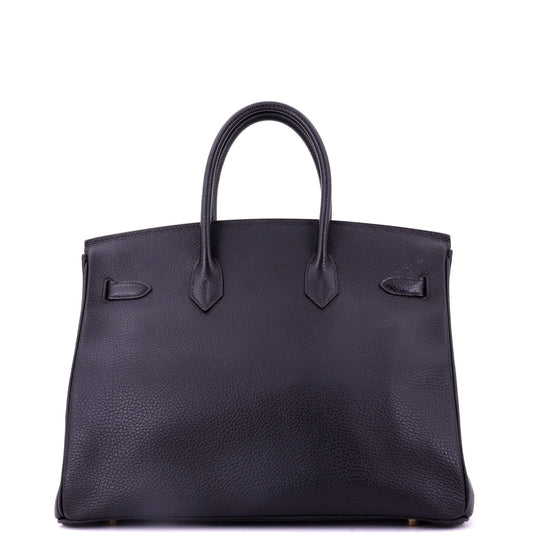 エルメス バーキン ハンドバッグ ブラック アルデンヌ ゴールド金具 35