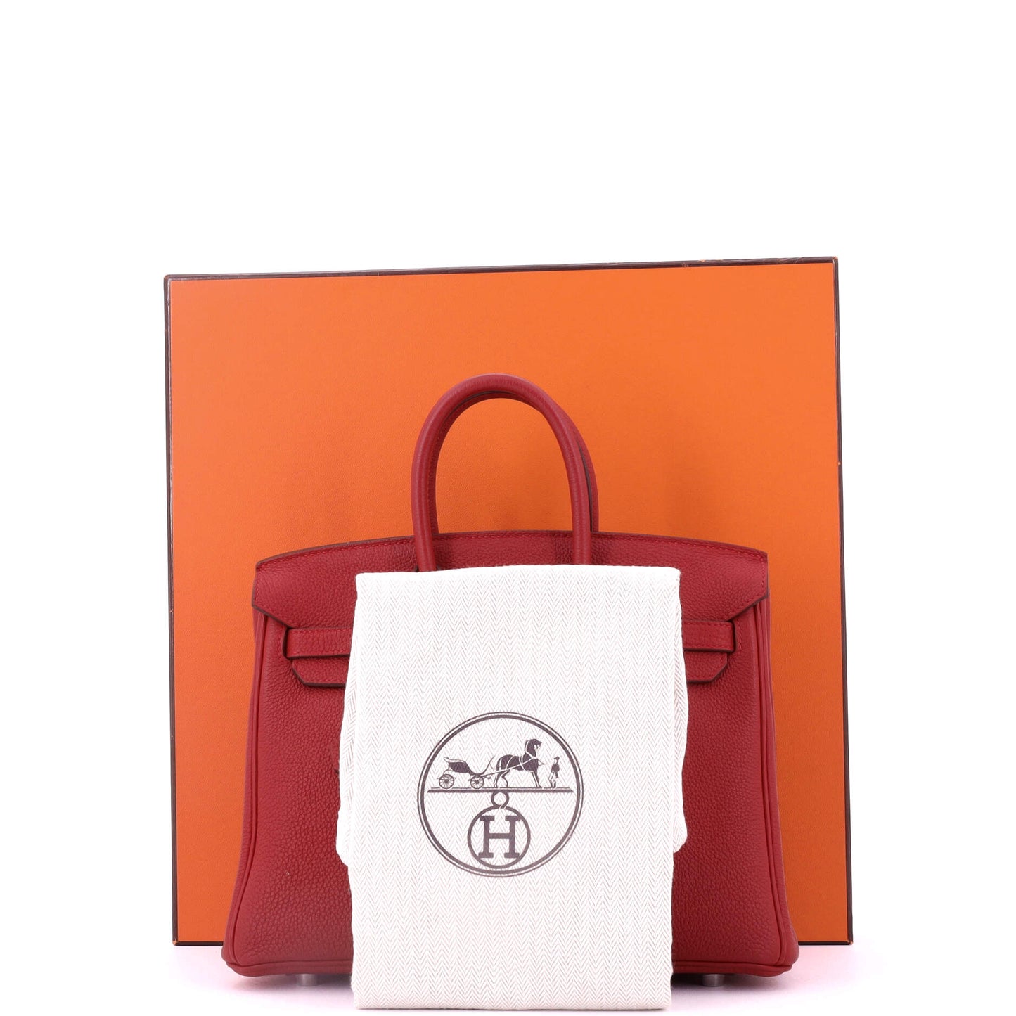 エルメス バーキン ハンドバッグ レッド トゴ パラジウム金具 25