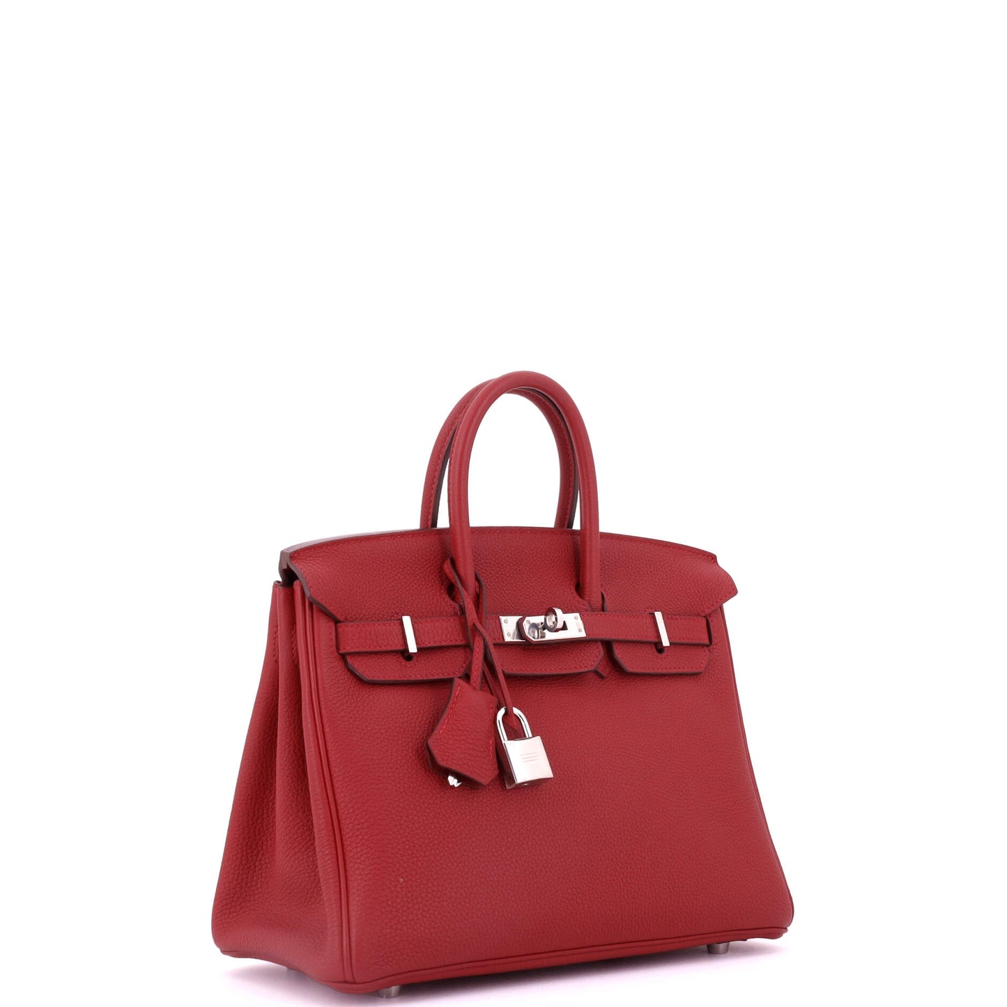 エルメス バーキン ハンドバッグ レッド トゴ パラジウム金具 25