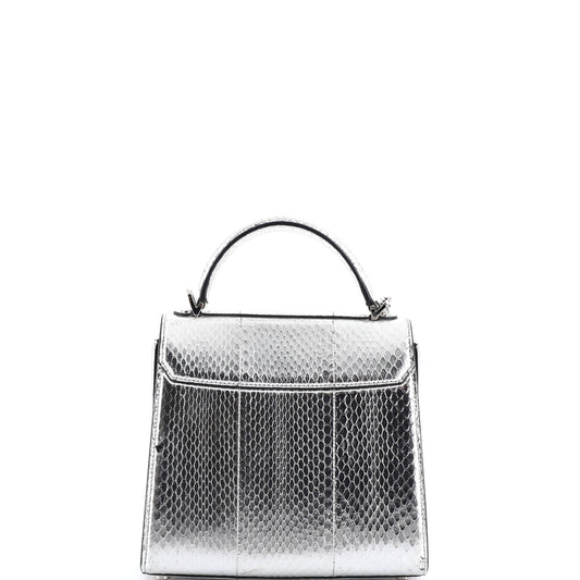 サルヴァトーレ フェラガモ Boxyz トップハンドル バッグ スネークスキン ミディアム