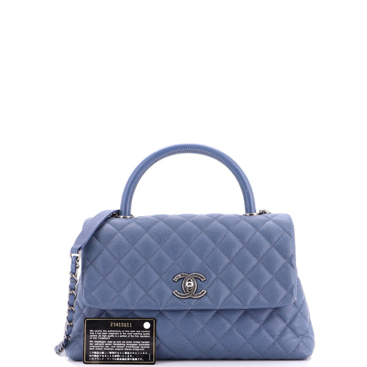 シャネル ココハンドル トップバッグ キルティング キャビア スモール