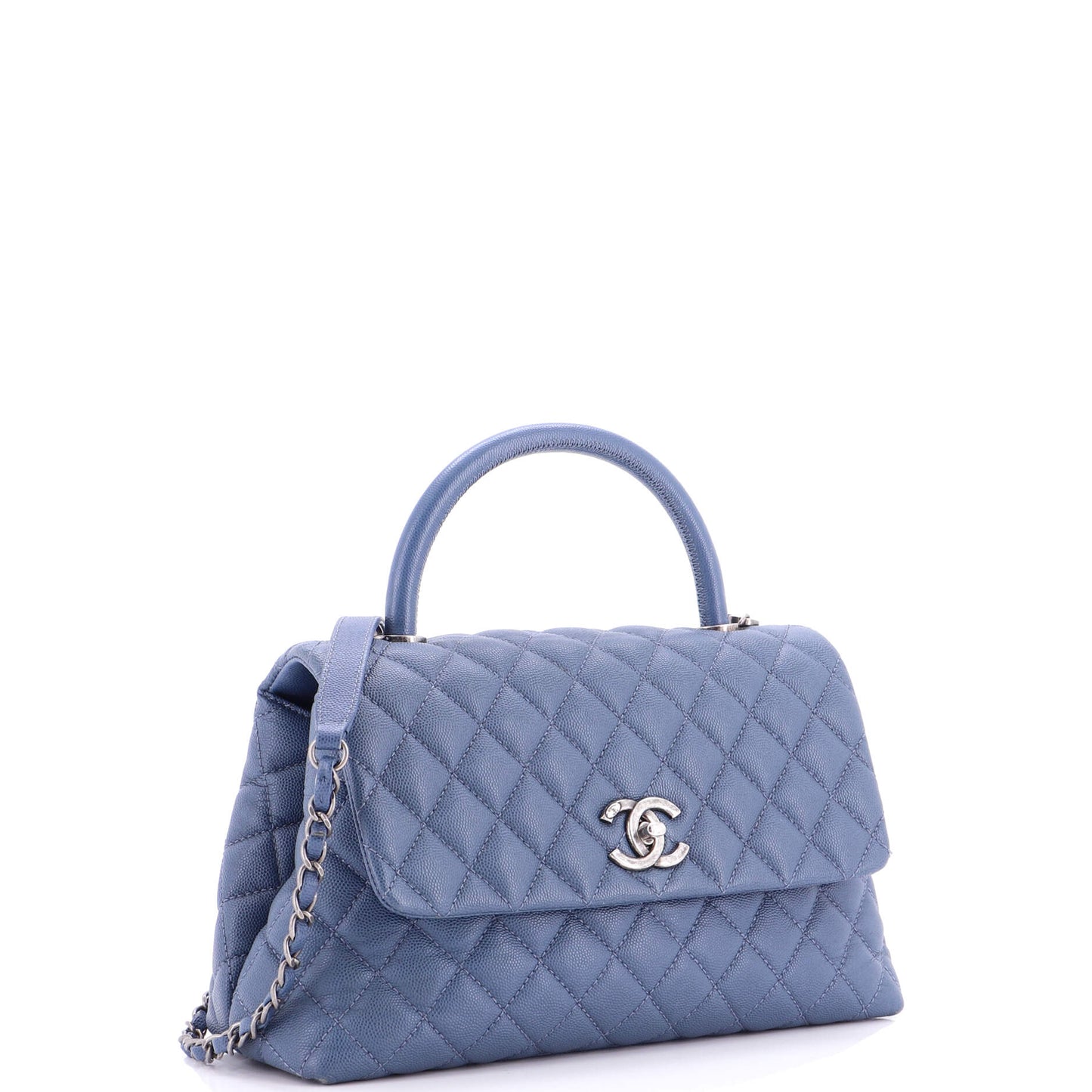 シャネル ココハンドル トップバッグ キルティング キャビア スモール