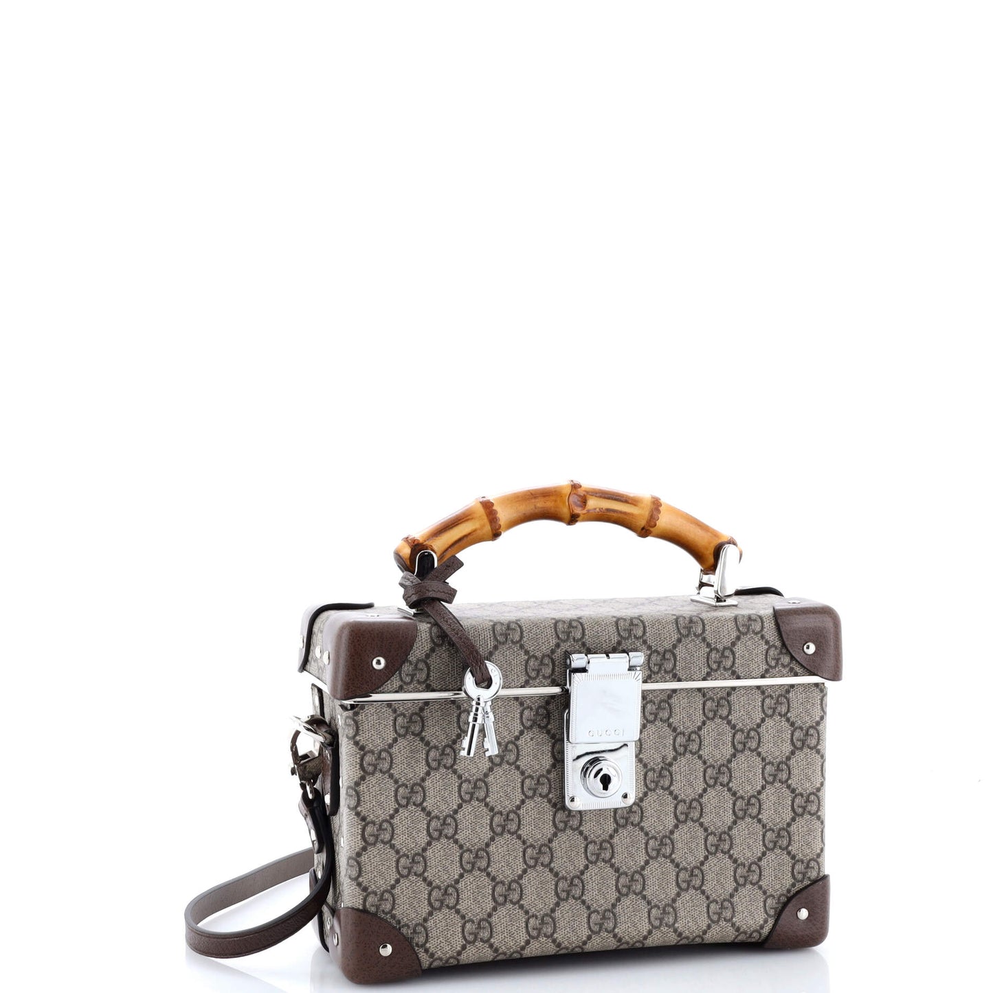 グッチ バンブー グローブ・トロッター バニティケース GGコーティングキャンバス