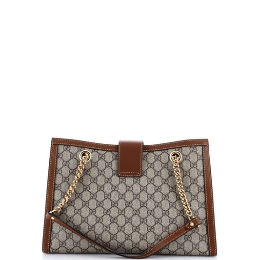 グッチ パドロック チェーン トート GG コーティングキャンバス レザー ミディアム