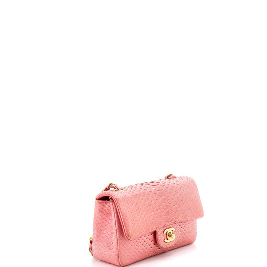 シャネル クラシック シングルフラップバッグ パイソン ミニ